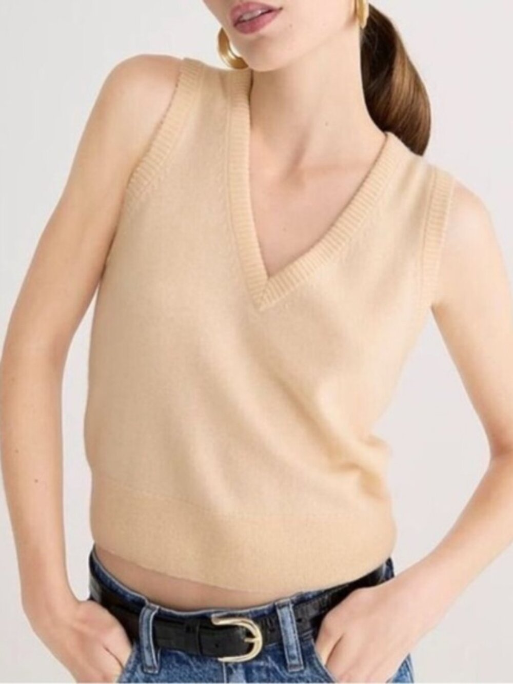 NWT J. Crew Cashmere V-Neck Sweater Vest Shell